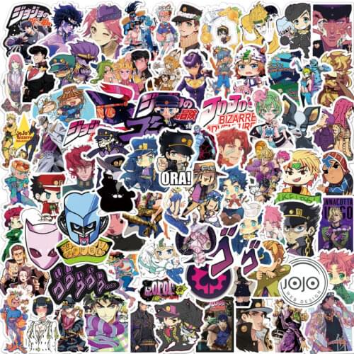 10/50pcs JoJos Bizarre Stickers Adventure Anime Waterproof PVC Guitar Laptop Skateboard Luggage Graffiti Sticker Kid Toy