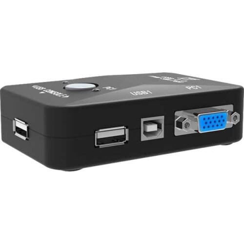 2-In-1-Out 2 Port USB 2.0 KVM Switch Switcher 1920*1440 VGA SVGA Switch Splitter Box for Keyboard Mouse Monitor Adapter