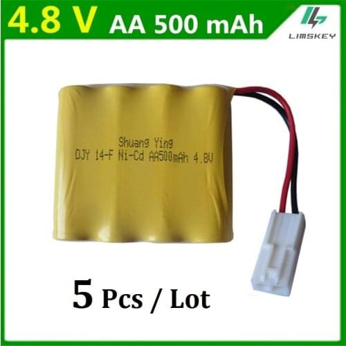 4.8V 500mAh Genuine factory direct Ni-Cd Double Eagle rechargeable battery pack remote control car battery AA batteries 5PCS/LOT