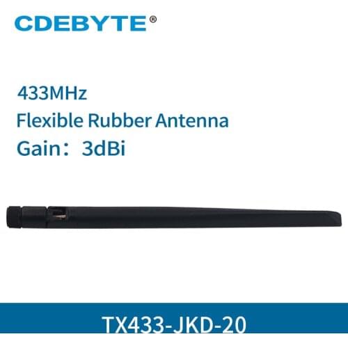 4pc/lot 433MHz SMA-J Flexible Rubber Wifi Antenna TX433-JKD-20 High Gain 3.0dBi Omnidirectional 4g antenna