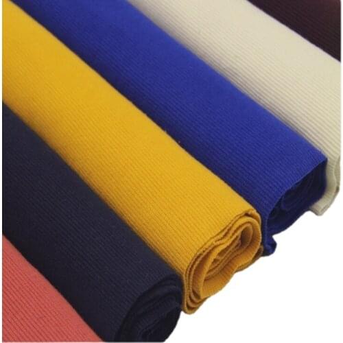 Garment Accessories Stretch Knitted Rib Fabric Sweater Cuffs Collar Hem Fabric 100% Cotton Material