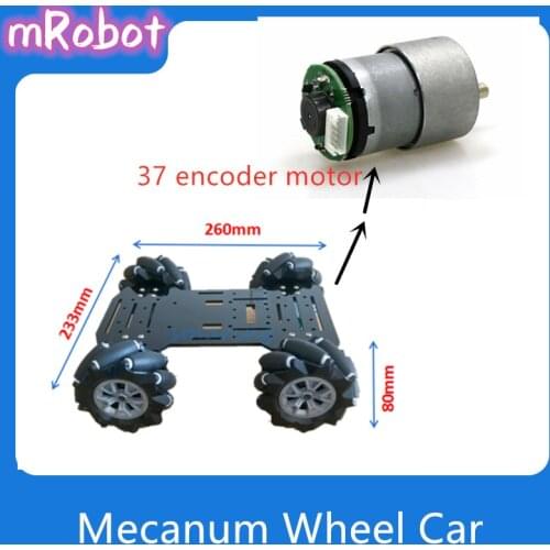 Robot Mecanum Wheel Car Chassis With 37 Encoder DC Motor Omnidirectional Mobile Smart Car for Arduino Four wheel Drive Car