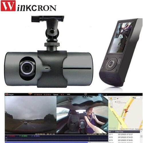 Car DVR Dash Cam 2.7" DVR Camera1080P GPS Logger Dual Lens Car Vehicle Camera DVR Video Recorder Dash Cam Dashboard 170 Degree