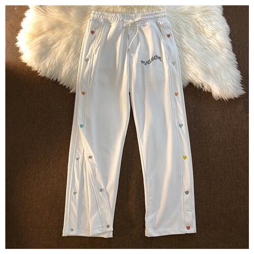 Women Trousers Streetwear Straight Wide Leg Pants Female Korean Fashion High Waist Casual Pants Women Drawstring Sweatpants