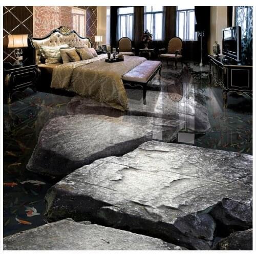 Home Decoration Carp stone living room floor bathroom 3D pvc wallpaper 3d waterproof wall murals