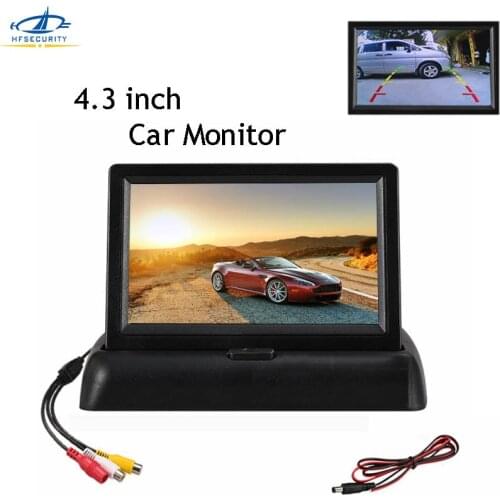 HF 4.3 Inch Foldable Car Reverse Monitor 480X272 HD Bus TFT LCD Display Screen For Rear View Camera Mini TV Monitor