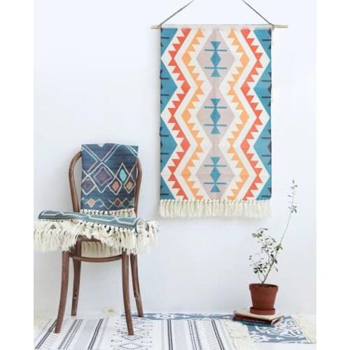 India Decor Tassel Bohemian Macrame Woven Wall Hanging Handmade Knitting Tapestry Home Office Wall Decoration Tapestry Ornament