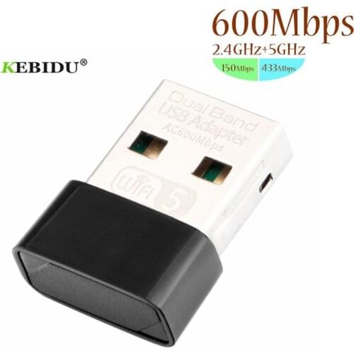 KEBIDU 600Mbps USB WiFi Adapter Dual Band 2.4GHz 5GHz WiFi Antenna Realtek RTL8811 Mini Wireless Computer Network Card Receiver