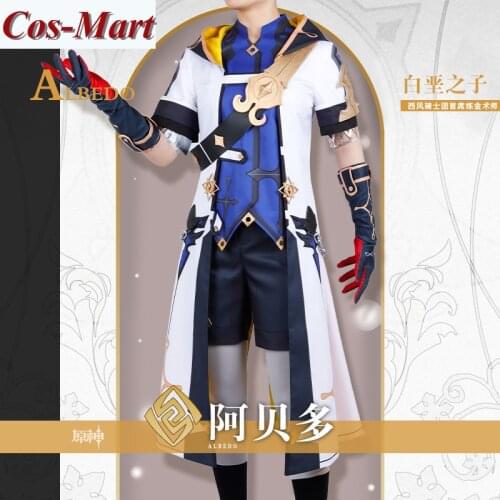Hot Game Genshin Impact Albedo Cosplay Costume Alchemist Battle Uniform Unisex Activity Party Role Play Clothing Custom-Make Any