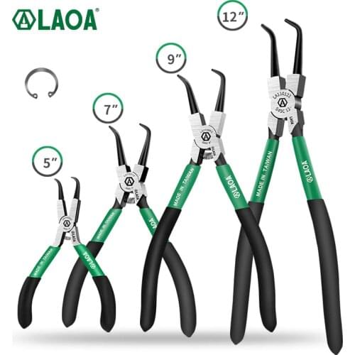 LAOA Internal External Pliers Retaining Clips Multifunctional Snap Ring Circlip Pliers 5/7/9/12 Inch Shaft Hole Pliers Set
