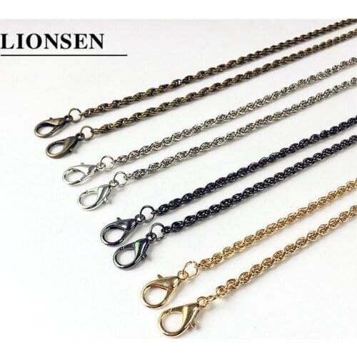 Lionsen 120cm 60cm Replacement Chain Strap Metal link Clasp Purse Chain Bag Handle Shoulder Cross Body Handbags Chain Strap