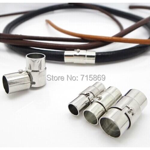 16mm x 8mm 20 Sets Magnetic Clasp with Additional Adjustable Snap Lock - Silver Finish