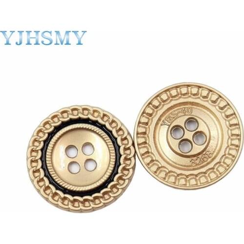10Pcs/Lot Metal Button For Gold 4 hole Perforated Decoration Clothing Accessories DIY Material JS-508