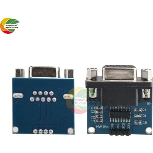 Ziqqucu MAX3232 RS232 to TTL Serial Port Converter Module DB9 Connector Module with Jumper Wire