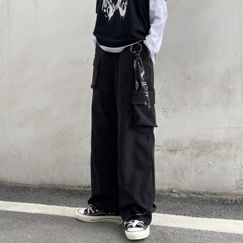 Punk Mens Pants Punk Hip-hop Baggy Gothic Straight Pants Loose Trousers Dancer N39