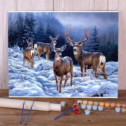 Christmas Ball With Snow Painting By Numbers Package Acrylic Paints 50*70 Canvas Pictures Home Decoration Adults Handiwork