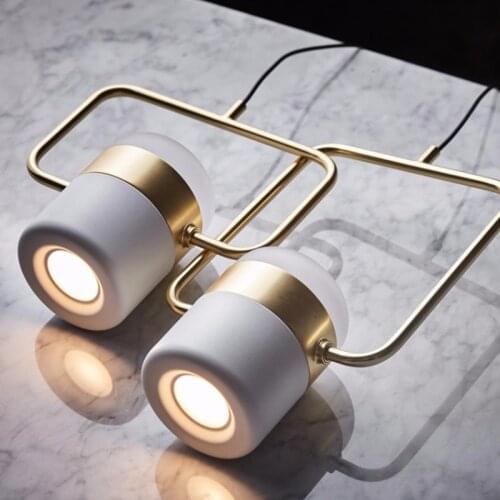 New postmodern led pendant lights plated rose gold wrought iron nordic simple hanging lamps dining room bedroom light fixtures