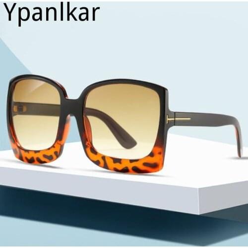 Fashion Oversized Women Sunglasses Brand Designer Plastic Female Big Frame Gradient Sun Glasses UV400 gafas de sol mujer