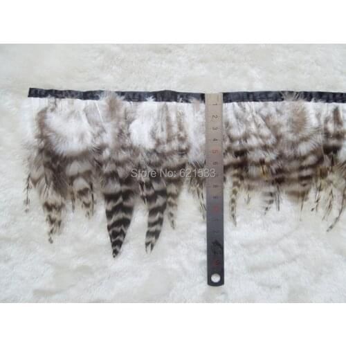 Feather Trim, 2Yards/Lot-NATURAL GRAY Chinchilla Rooster Feathers Trim 4-6inches 10-15cm Height