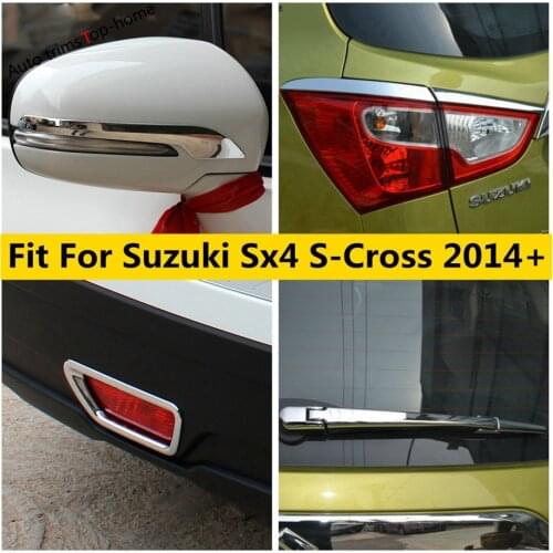 Rear Bumper Fog Lights Lamps / Rearview Mirror Rubbing Strip Cover Trim For Suzuki SX4 S-cross 2014 - 2020 Exterior Refit Kit