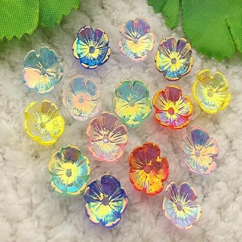 DIY 20pcs Mix AB11mm AB Resin 3d Flower Flatback Rhinestone Wedding Buttons Crafts