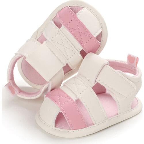 New 0-18M Summer Kids Sandals Baby Boy Crib Shoes Girl Soft Sole Solid Velcro Hook Toddler Shoes Causal Cute Fashion Infant Shoe