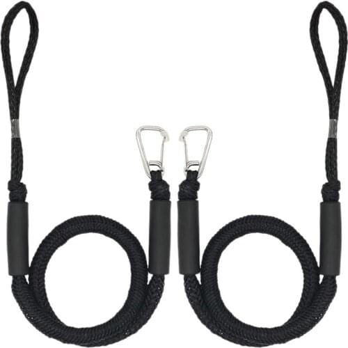 Bungee Boat Dock Lines with Hook 4 Feet Dockline Mooring Rope Boat Accessories Docking Lines Shock Cords for Boats Kayak