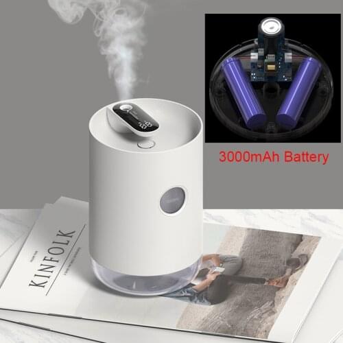 1L Built-in battery Air Humidifier With 3000mAh Battery Ultrasonic Essential Aroma Oil Diffuser Home Portable Air Purifier Mist