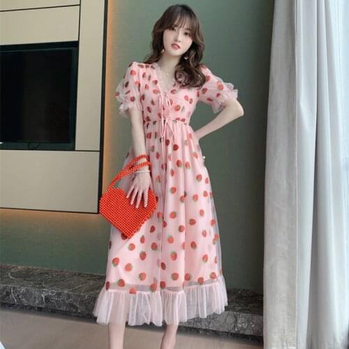 Spring Sexy Party Office Mesh Print Dresses High Quality Women Short Sleeve V Neck Elegant Maxi Dresses Vintage Bandage Dress
