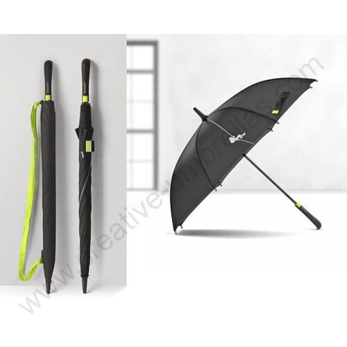 112cm auto open antique anti-thunder fiberglass business windproof umbrella yellow carrying belts waterpoof commercial parasol