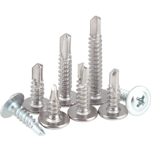 GuHua 410 Stainless Steel Cross Large Pan head Drill tail Self Tapping Screw Phillips Truss Self Drilling screws m4.2M4.8 20pcs