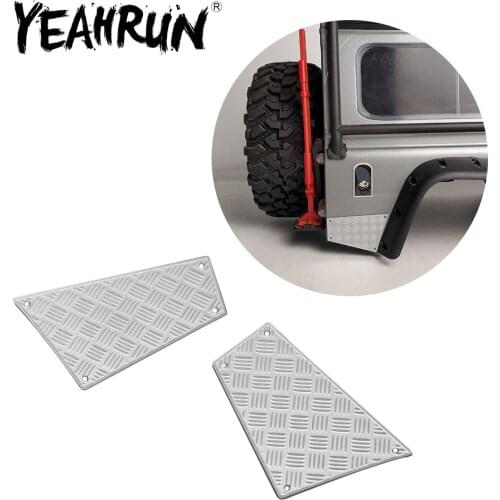 YEAHRUN Stainless Steel Rear Diamond Side Anti-Skid Plate for Traxxas TRX-4 TRX4 1/10 RC Car Model Body Decoration Accessories