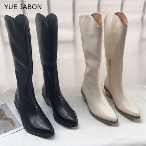 2021 INS Women Knee High Heel Boots Lady Riding Botas Warm Winter Shoes Women Sexy Pointy Toe Casual Footwear Booties Female