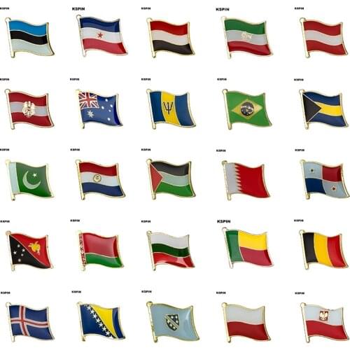 Flag Badge Cute Icons Metal Pin for Coat Jacket Brooch on The Collar of the Shirt Jewellry Gift