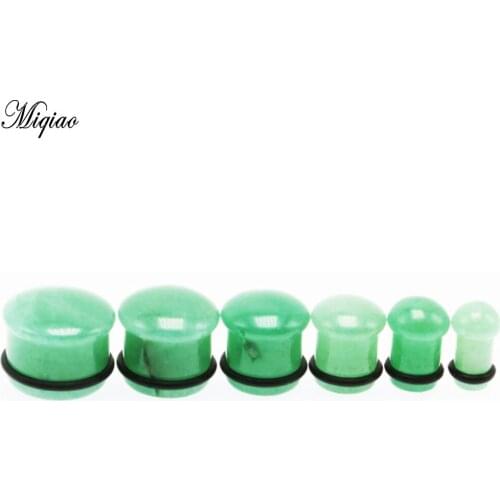 Miqiao 2pc stone Ear Plugs Gauges Earring for women men Ear Plug Flesh Tunnel Piercing Ear Expander 6-16mm Body Piercing Jewelry