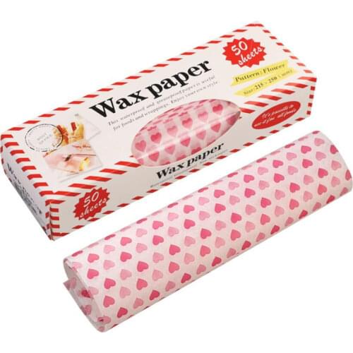 50Pcs Wax Paper Disposable Food Wrapping Greaseproof Packaging Paper Sandwich Hamburger Wrapper Baking Packaging Paper