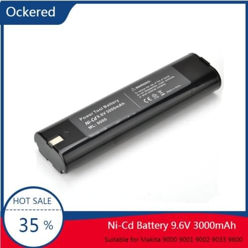 Ockered Ni-Cd 3000mAh 9.6V Rechargeable Replacement Battery for Makita 9000 9001 9002 9033 9600 193890-9 192696-2 632007-4 5090D