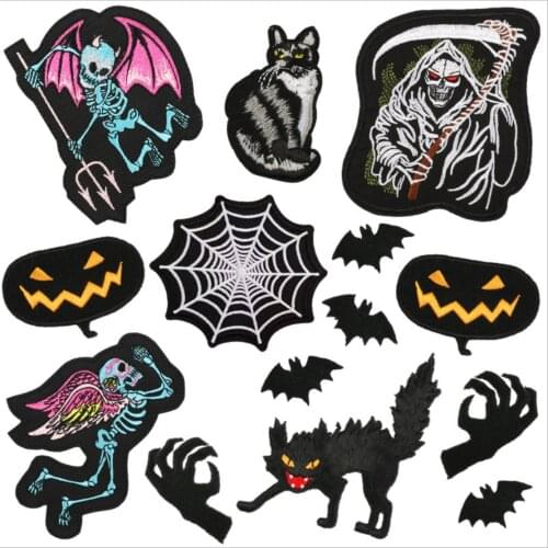 CSCRAFT Halloween Bat/Skull/Jack-o-lantern Clothing Accessories Clothes Patches Sewing/Ironing Embroidery Patches