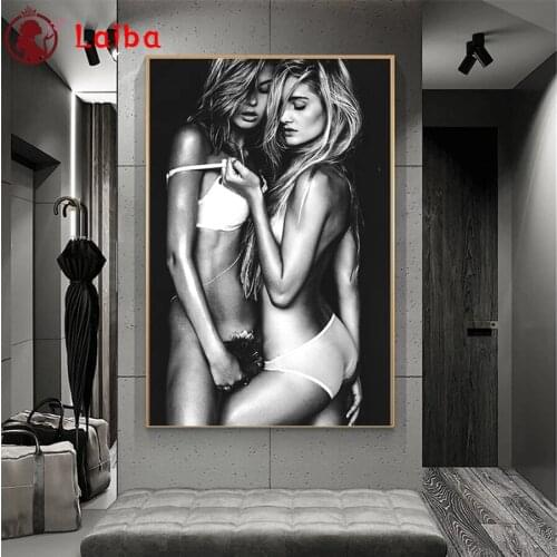 DIY Diamond Painting Black and white art, sexy woman Full Square Diamond Embroidery sale Cross Stitch sets Mosaic Handmade Gift