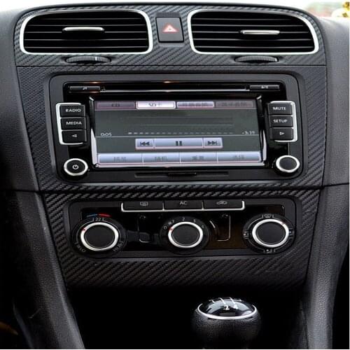 Car Central Dashboard and Air Conditioning Outlet Sticker for VW Golf 6 MK6 5pcs Per Set Car Styling Auto Accessories Stickers