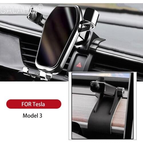 Car Phone Holder For Tesla Model 3 Air Vent GPS 360 Degree Rotation Navigation Air Vent Outlet Interior Dashboard Stand Bracket