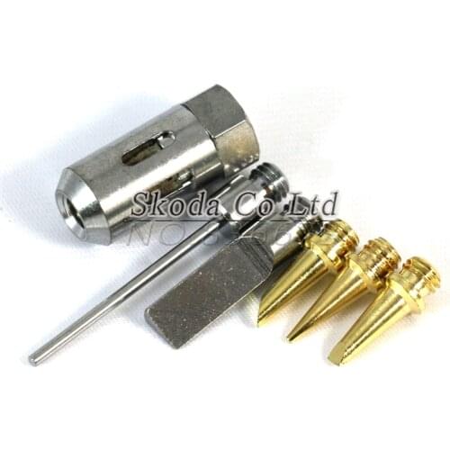 Free Shipping 6 Pcs Flame Butane Gas Soldering Tips+nozzle Butane Gas Solder Tip For MT-100 HT-1937 Butane Gas Soldering Iron