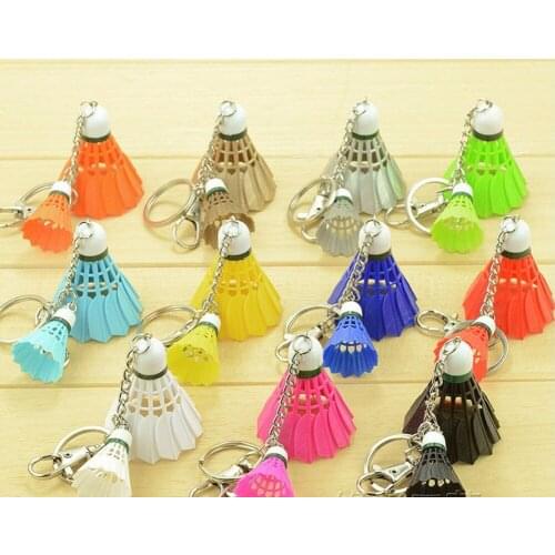 FREE SHIPPING BY DHL 100pcs/lot 2017 Newest Design Mini Badminton Keychains Big and Small Shuttlecock Keyrings for Sports Gifts