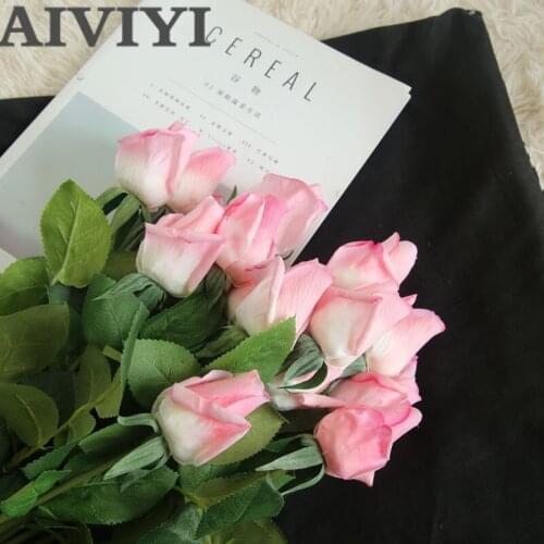 Feel over the gel moisturizing rose bud artificial flower DIY wedding home Christmas decor wedding holding flowers fake flowers