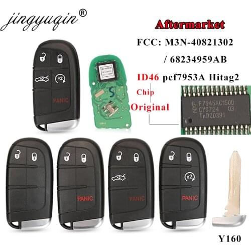 Jingyuqin 433MHz ID46 M3N-40821302 Smart Remote Car Key Fob for Chrysler 300C Dodge Charger Journey Challenge Dart Durango