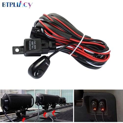 BTRLIACY 12V 40A Car Cable Wire Wiring Harness Kit Relay Switch Fog light Wiring Loom Harness for Off Road Pickup Trucks ATV
