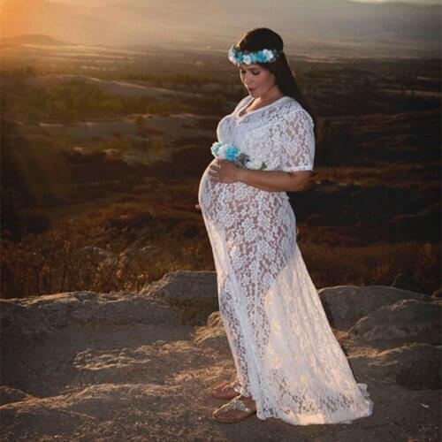 Maternity photography props maxi Pregnancy Clothes Lace Maternity Dress Fancy shooting photo summer pregnant dress