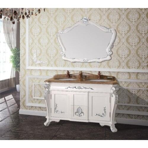 Hot sales antique bathroom cabinet with mirror and sink classic bathroom vanity