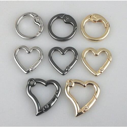 25-30mm 20pcs/lot Fashion plated color clasp ,round/heart shape copper accessories,closure bracelet/necklace component wholesale