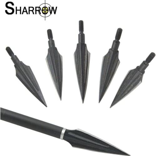 10pcs Archery Arrowhead High Carbon Steel Broadheads Point Tips Maximum Diameter 13mm for Recurve Compound Bow Hunting Shooting